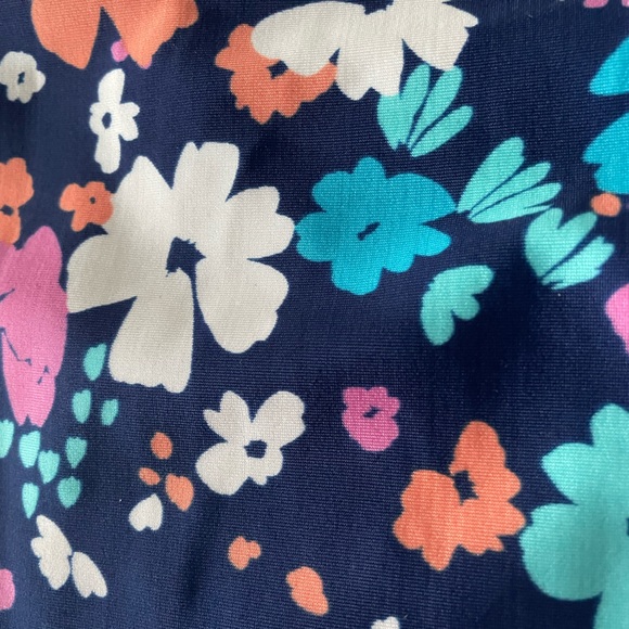 EUC Speedo Kids Navy and Floral Print One Piece Swimsuit Bathing suit swim sz10 - Picture 3 of 8